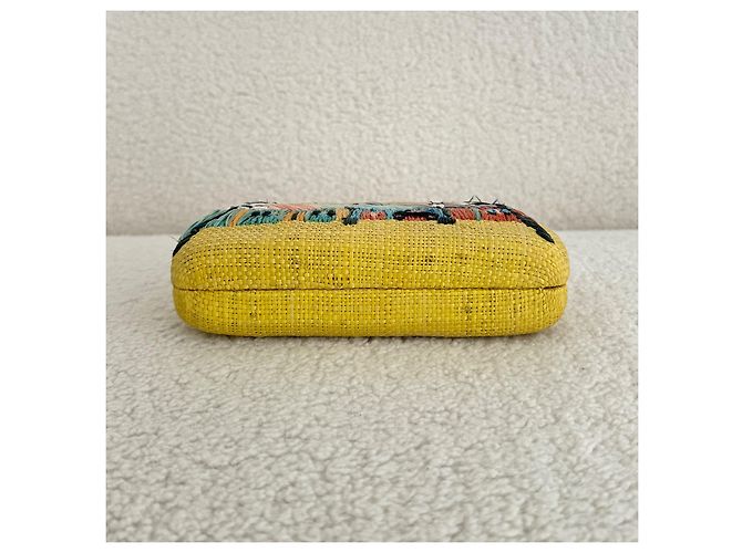 Autre Marque Clutch ricamato Serpui Multicolore Beige - vista 11