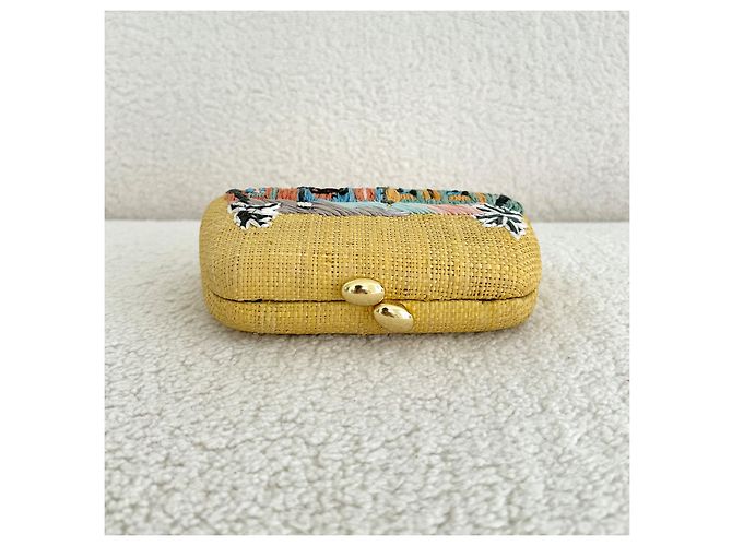 Autre Marque Clutch ricamato Serpui Multicolore Beige - vista 13