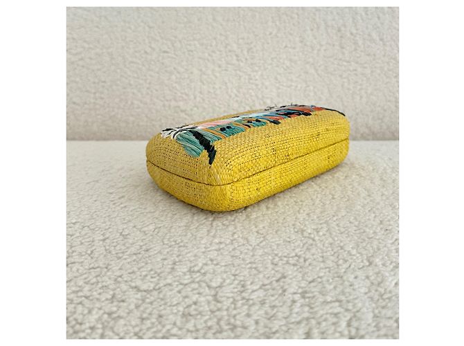 Autre Marque Clutch ricamato Serpui Multicolore Beige - vista 9