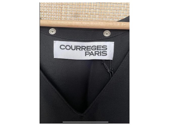 Capa negra con capucha Courreges Negro Blanco roto - vista 6