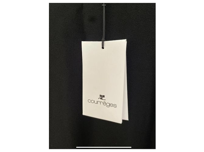 Capa negra con capucha Courreges Negro Blanco roto - vista 7