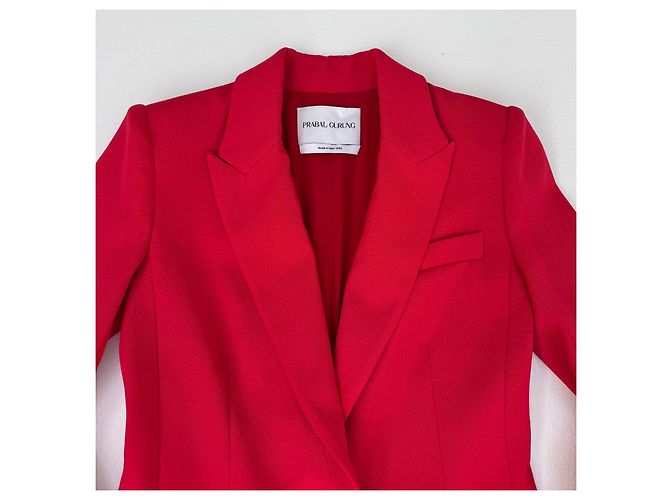 Skulpturaler Blazer von Prabal Gurung Rot - Ansicht 7