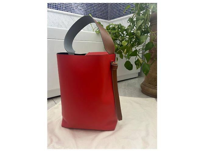 Borsa a mano Céline Twisted in pelle rossa beige e marrone chiaro Rosso - vista 20
