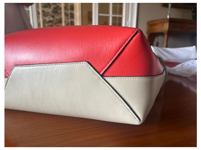 Borsa a mano Céline Twisted in pelle rossa beige e marrone chiaro Rosso - vista 8