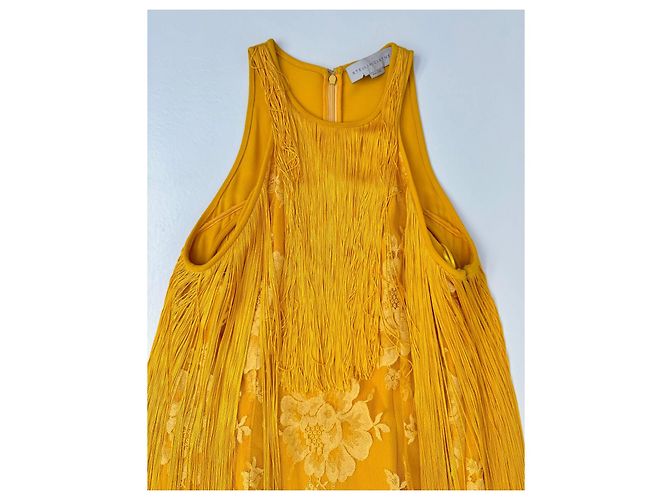 Stella Mc Cartney Stella McCartney Spitzenkleid Gelb mit Fransen - Ansicht 10