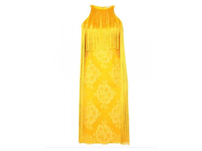 Stella Mc Cartney Stella McCartney Spitzenkleid Gelb mit Fransen - Ansicht 2