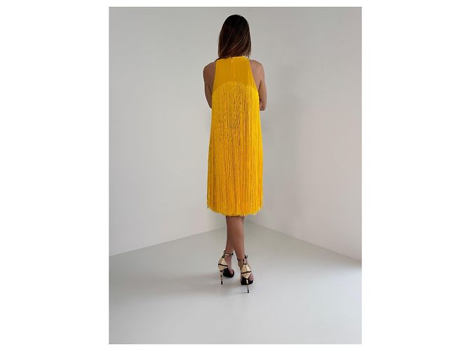 Stella Mc Cartney Stella McCartney Spitzenkleid Gelb mit Fransen - Ansicht 4