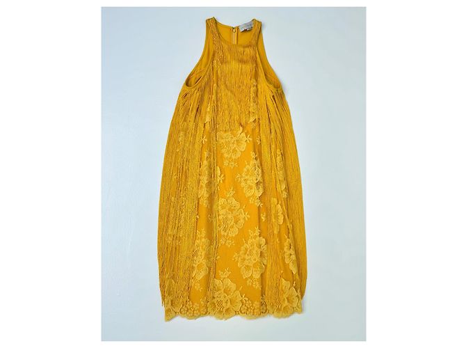 Stella Mc Cartney Stella McCartney Spitzenkleid Gelb mit Fransen - Ansicht 8