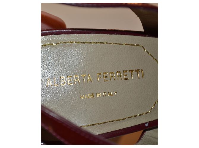 Sandali Alberta Ferretti in vernice e scamosciato 37 IT Multicolore - vista 6