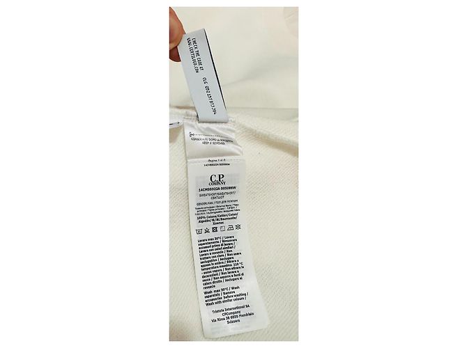 Sweatshirt CP Company Diagonal Raised Fleece Blanc XL - vue 7