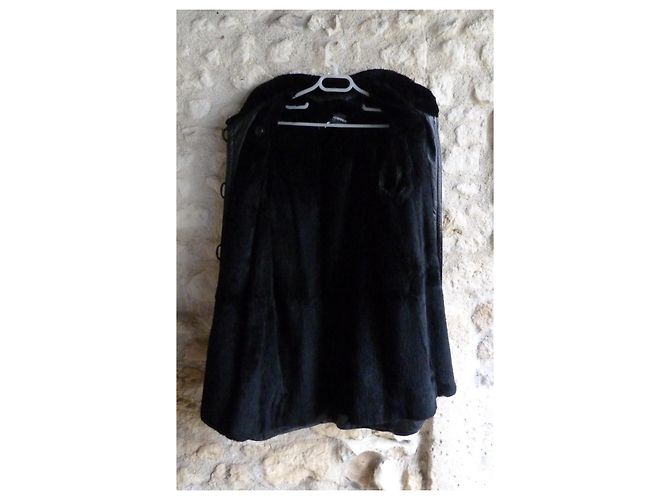 Abrigo Trench Jean Louis Scherrer Negro de Cuero de Cordero - vista 9