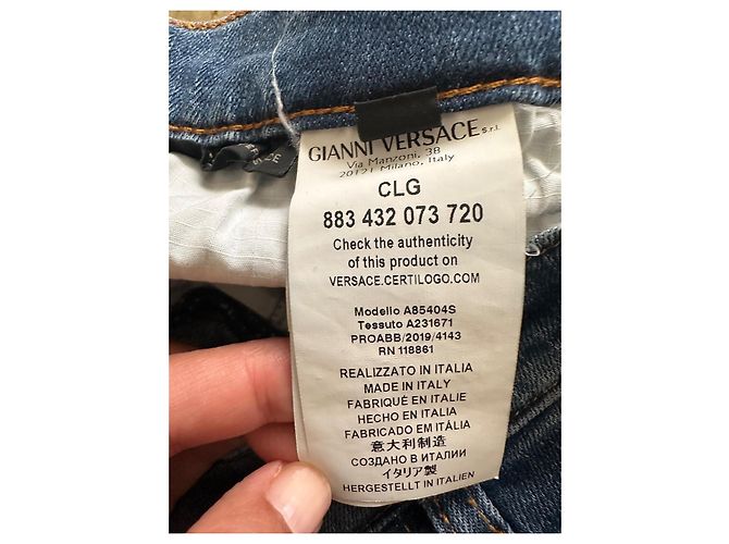 Jeans Gianni Versace in cotone blu - vista 4