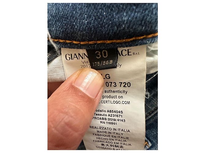 Jeans Gianni Versace in cotone blu - vista 5