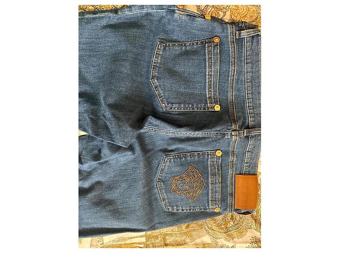 Jeans Gianni Versace in cotone blu - vista 6