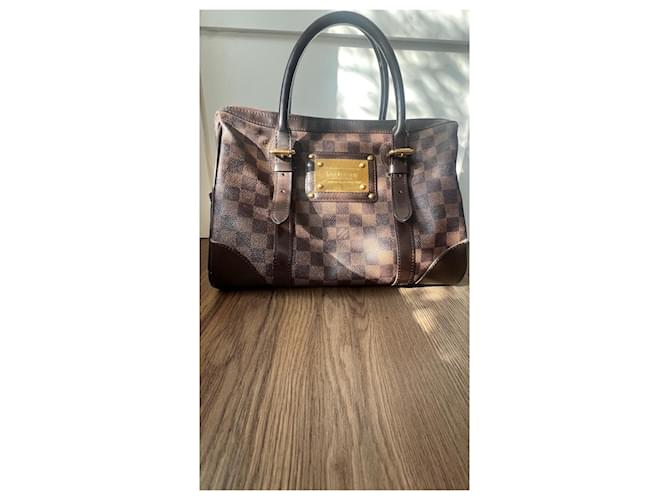 Louis Vuitton Berkeley Tela Damier Ebene Marrone - vista 2