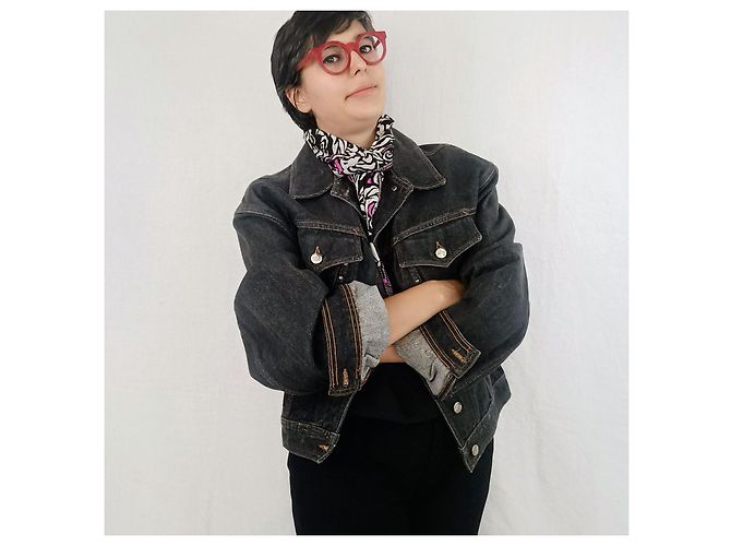 Jean Paul Gaultier Junior Gaultier vintage giubbotto di jeans Nero - vista 4