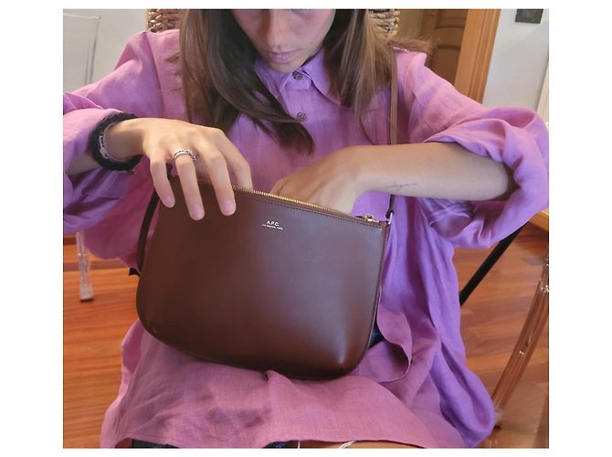 Apc Borsa Sarah in Pelle Liscia Nocciola Marrone - vista 19