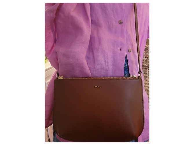 Apc Borsa Sarah in Pelle Liscia Nocciola Marrone - vista 21