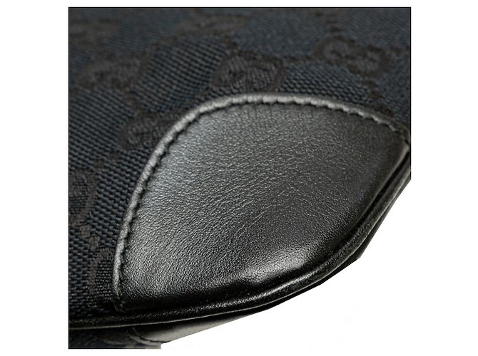 Borsa a tracolla Gucci in tela GG blu con charm tigre Blu navy - vista 10