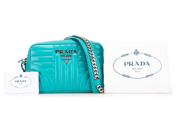 Prada Blue Soft Calf Diagramme Camera Bag - view 10