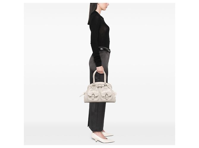 Borsa My Dior Frame grande in pelle di vitello bianca - vista 11