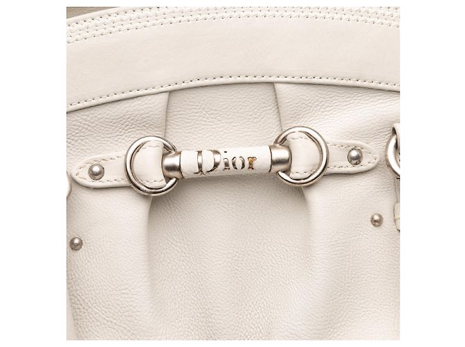 Borsa My Dior Frame grande in pelle di vitello bianca - vista 8