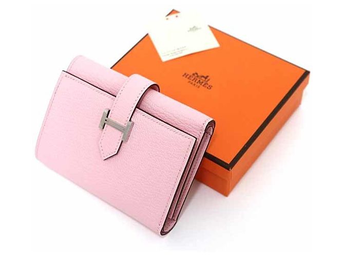 Cartera Trifold Bearn Combination de Hermès Rosa - vista 2