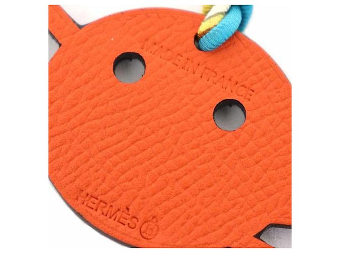 Hermès Petit H Spinnen Taschenanhänger Orange Marineblau - Ansicht 4