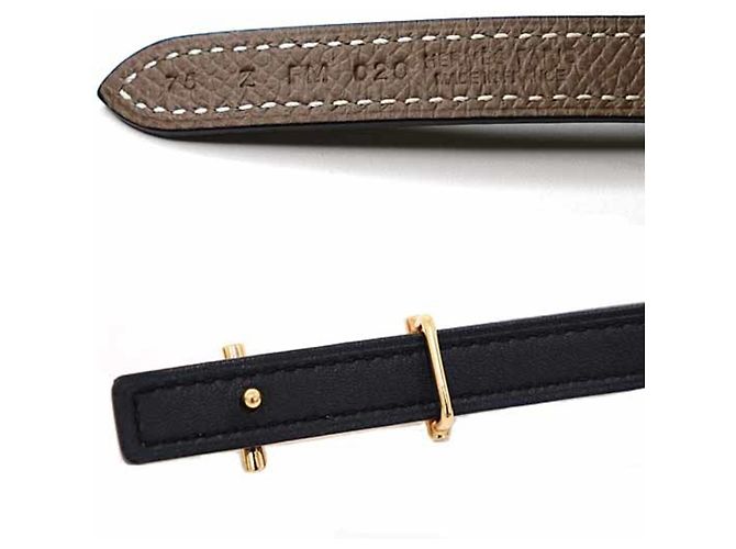 Reversibler Ledergürtel von Hermès Braun Schwarz - Ansicht 4