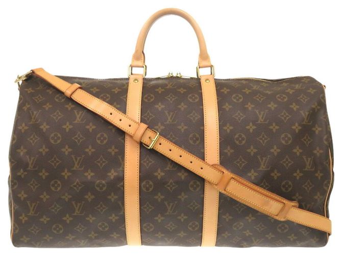 Borsa Boston Monogram Keepall Bandoulière 55 Louis Vuitton Marrone - vista 2