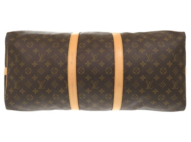 Borsa Boston Monogram Keepall Bandoulière 55 Louis Vuitton Marrone - vista 4