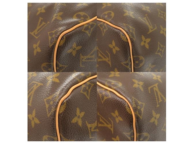 Borsa Boston Monogram Keepall Bandoulière 55 Louis Vuitton Marrone - vista 5