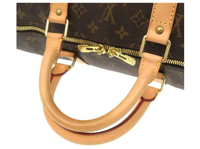 Borsa Boston Monogram Keepall Bandoulière 55 Louis Vuitton Marrone - vista 6