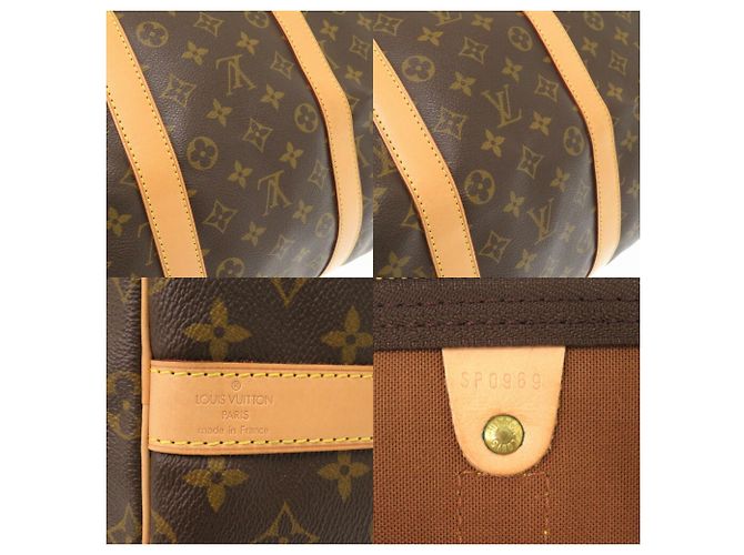 Borsa Boston Monogram Keepall Bandoulière 55 Louis Vuitton Marrone - vista 9