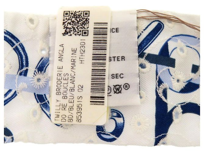 Foulard in seta Hermès Twilly de Les Boucles Broderie Anglaise Blu - vista 4
