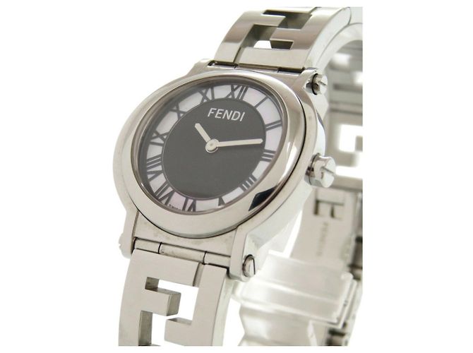 Fendi 6100L Caredro Shell Quarz-Armbanduhr aus Edelstahl Schwarz - Ansicht 4