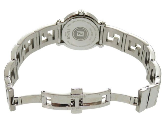 Fendi 6100L Caredro Shell Quarz-Armbanduhr aus Edelstahl Schwarz - Ansicht 6