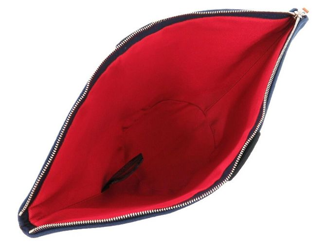 Pochette Trapezoid Palmire di Hermès Nero Rosso - vista 5
