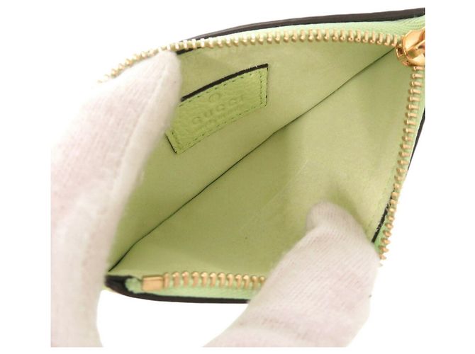 Tarjetero de cuero verde Gucci - vista 5