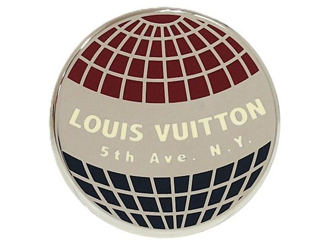 Spilla in metallo argento Louis Vuitton Circle Rosso Blu - vista 2