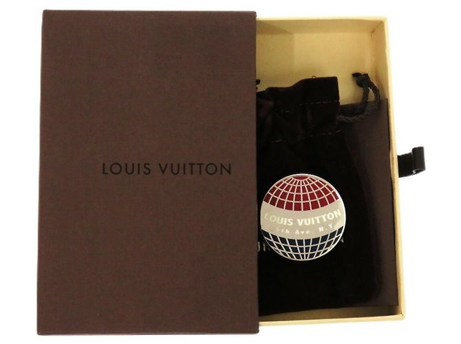 Spilla in metallo argento Louis Vuitton Circle Rosso Blu - vista 3