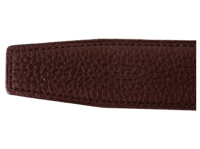 Hermès H Guilloché Reversible Constance Leather Belt Black - view 9