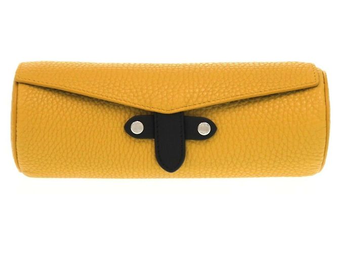 Pochette in pelle gialla Fendi Giallo - vista 2