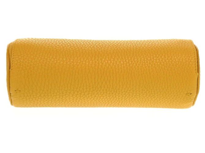 Pochette in pelle gialla Fendi Giallo - vista 3