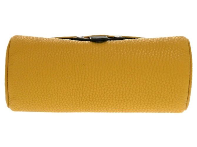 Pochette in pelle gialla Fendi Giallo - vista 4