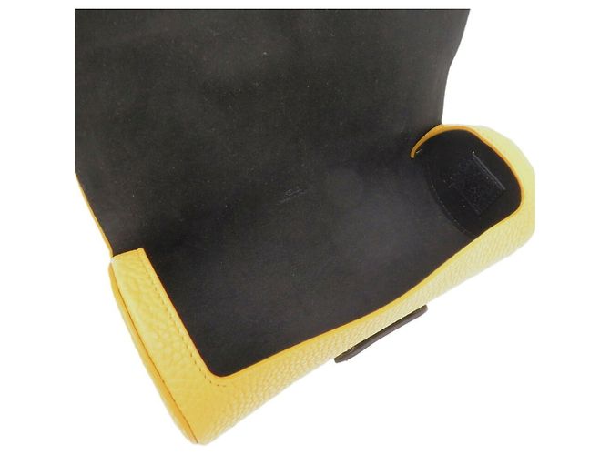 Pochette in pelle gialla Fendi Giallo - vista 8