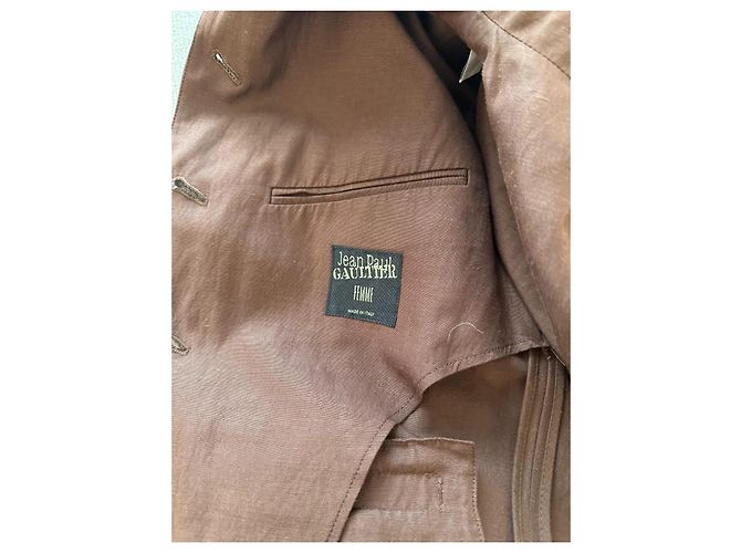 Chaqueta Jean Paul Gaultier, Modelo Militar SS2003 Castaño - vista 3