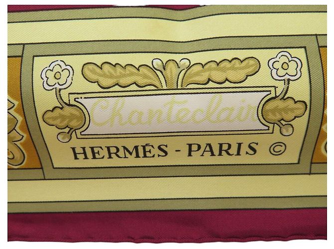 Hermès FULAR VINTAGE HERMES CHANTECLAIR 1ª EDIZIONE 90 SETA ROSSA Rosso - vista 11