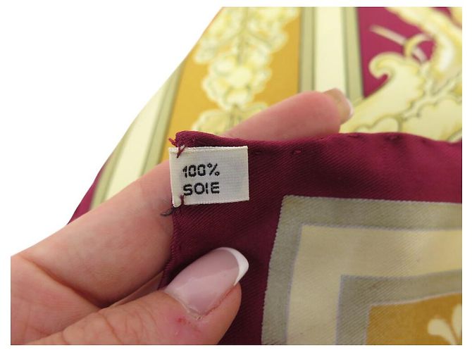 Hermès FULAR VINTAGE HERMES CHANTECLAIR 1ª EDIZIONE 90 SETA ROSSA Rosso - vista 12