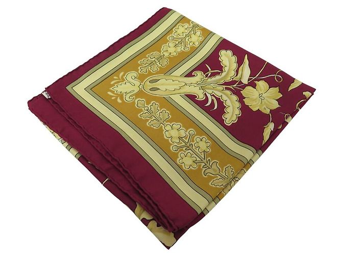 Hermès FULAR VINTAGE HERMES CHANTECLAIR 1ª EDIZIONE 90 SETA ROSSA Rosso - vista 13